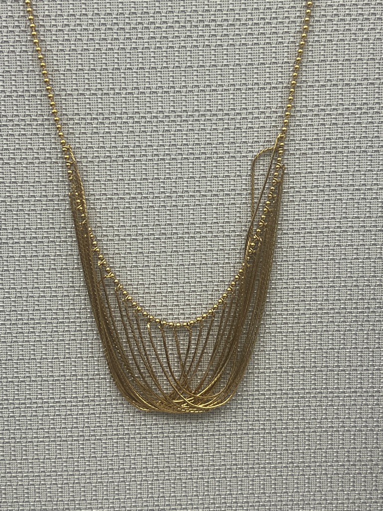 Monet Gold Multi-Strand Fringe Necklace 25$